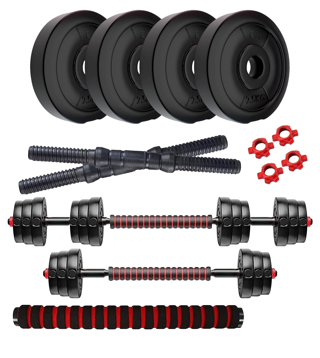 Amazon Brand - Symactive PVC 3-in-1 Convertible Dumbbells Set Style Name:10 Kg